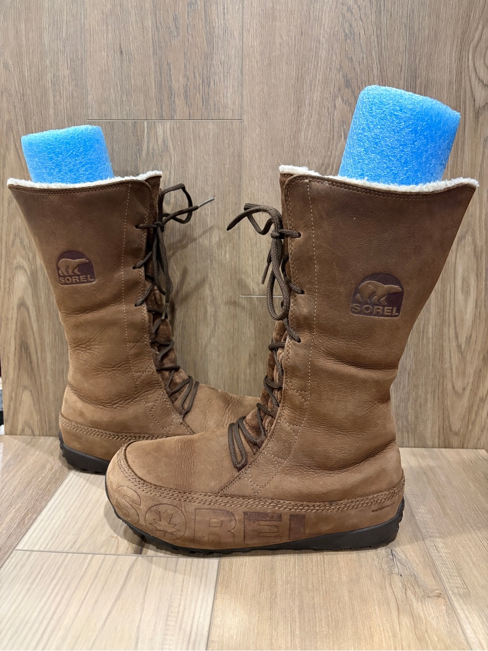 Sorel Shila Boots - Insulated, Leather Lace Up Fleece Lined 9 Brown NL-1536-256